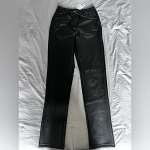 Mendocino faux leather slim/straight pants.